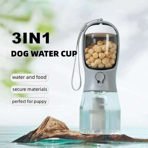 Dog Water Cup Drinking Food Garbage Bag Three-In-one Portable Small Multi-functional Pet Cups Pets Supplies